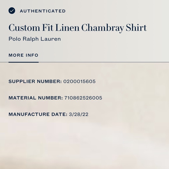 Ralph Lauren Custom Fit Linen Chambray Shirt - Picture 8 of 16